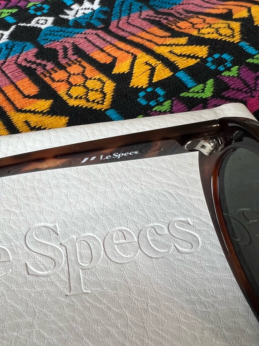 Le Specs Outta Love Tortoiseshell Oval Sunglasses Brown - Picture 12 of 13